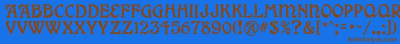 GrangeMf Font – Brown Fonts on Blue Background