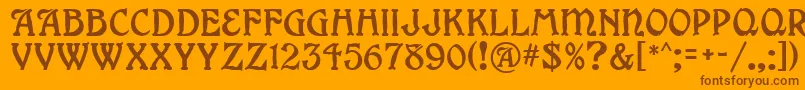 GrangeMf Font – Brown Fonts on Orange Background