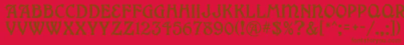 GrangeMf Font – Brown Fonts on Red Background
