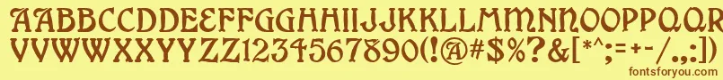 GrangeMf Font – Brown Fonts on Yellow Background