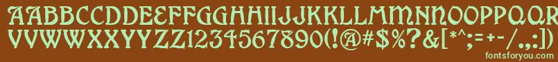 GrangeMf Font – Green Fonts on Brown Background