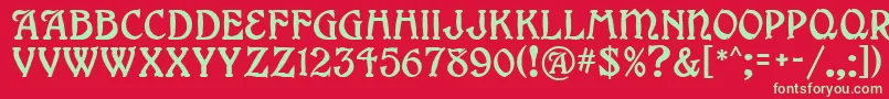 GrangeMf Font – Green Fonts on Red Background