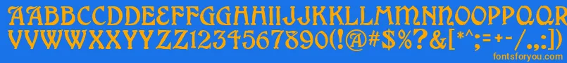 GrangeMf Font – Orange Fonts on Blue Background