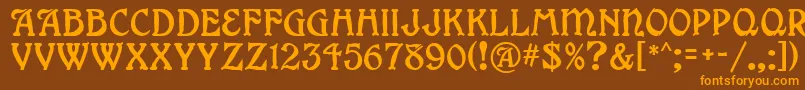 GrangeMf Font – Orange Fonts on Brown Background