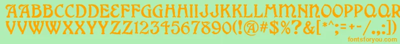 GrangeMf Font – Orange Fonts on Green Background