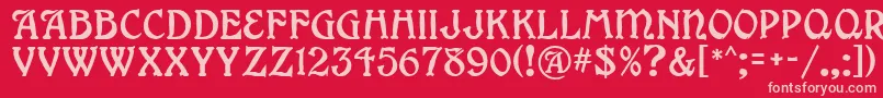 GrangeMf Font – Pink Fonts on Red Background