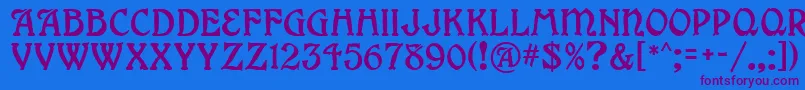 GrangeMf Font – Purple Fonts on Blue Background