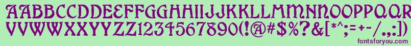 GrangeMf Font – Purple Fonts on Green Background