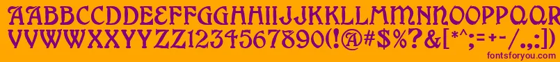 GrangeMf Font – Purple Fonts on Orange Background