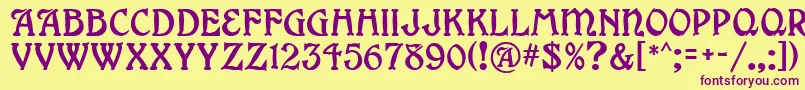 GrangeMf Font – Purple Fonts on Yellow Background