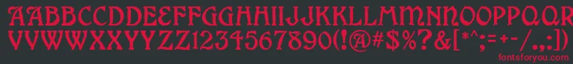 GrangeMf Font – Red Fonts on Black Background