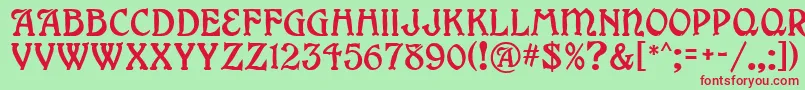 GrangeMf Font – Red Fonts on Green Background