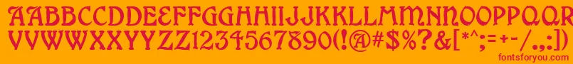 GrangeMf Font – Red Fonts on Orange Background