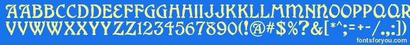 GrangeMf Font – Yellow Fonts on Blue Background