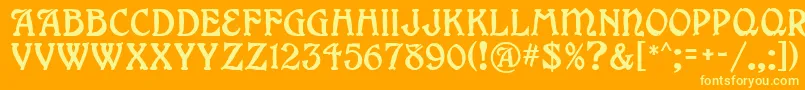 GrangeMf Font – Yellow Fonts on Orange Background