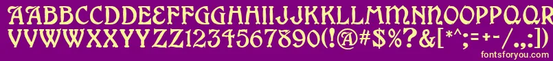 GrangeMf Font – Yellow Fonts on Purple Background