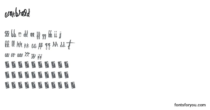 Schriftart Ovenbread – Alphabet, Zahlen, spezielle Symbole
