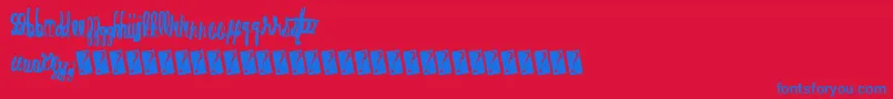 Ovenbread Font – Blue Fonts on Red Background