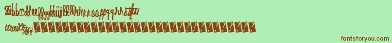 Ovenbread Font – Brown Fonts on Green Background