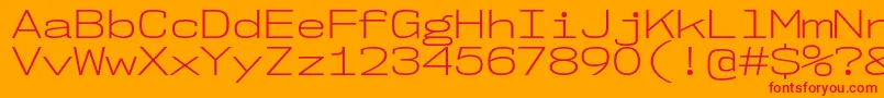 Nk57MonospaceExLt Font – Red Fonts on Orange Background