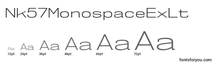 Nk57MonospaceExLt Font Sizes
