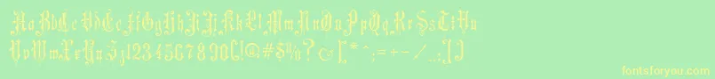 MusicHall Font – Yellow Fonts on Green Background