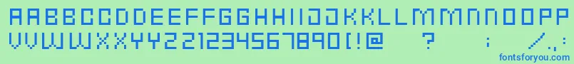 フォントPunkRockFontCondensedThin – 青い文字は緑の背景です。