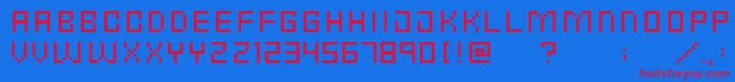 PunkRockFontCondensedThin Font – Red Fonts on Blue Background