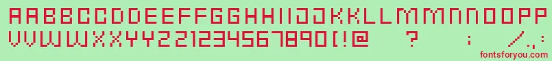 フォントPunkRockFontCondensedThin – 赤い文字の緑の背景