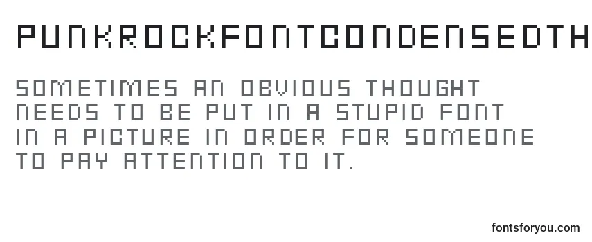 Reseña de la fuente PunkRockFontCondensedThin