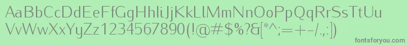 フォントIwonalightRegular – 緑の背景に灰色の文字