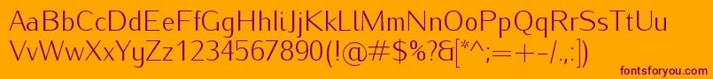 IwonalightRegular Font – Purple Fonts on Orange Background