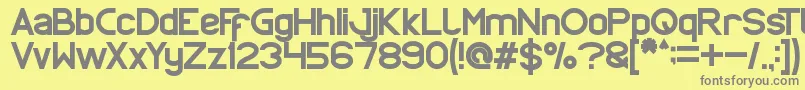 フォントProffesional – 黄色の背景に灰色の文字