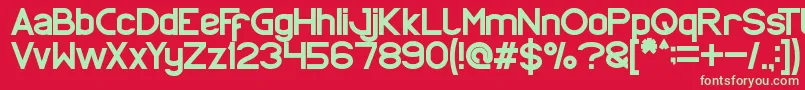 Proffesional Font – Green Fonts on Red Background