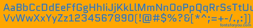 フォントQuanticoRegular – オレンジの背景に青い文字