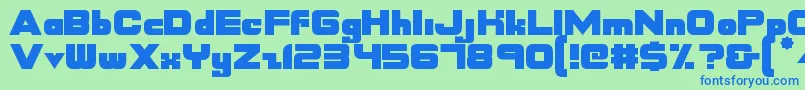 フォントNasdaqer – 青い文字は緑の背景です。