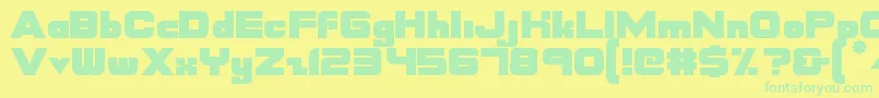 フォントNasdaqer – 黄色い背景に緑の文字