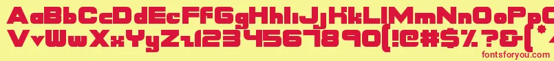 Nasdaqer Font – Red Fonts on Yellow Background