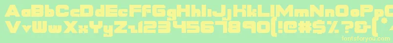 Nasdaqer Font – Yellow Fonts on Green Background