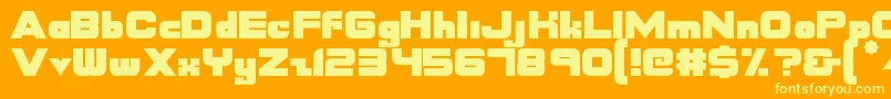 Шрифт Nasdaqer – жёлтые шрифты на оранжевом фоне
