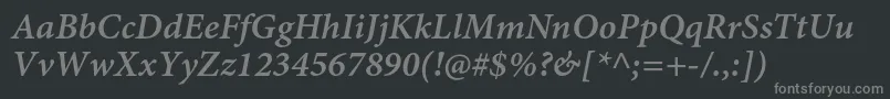 Шрифт MinionproSemibolditcapt – серые шрифты на чёрном фоне