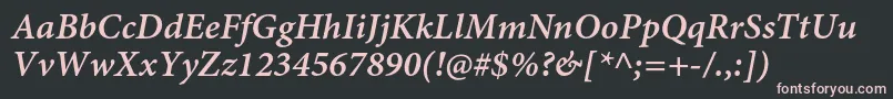 MinionproSemibolditcapt Font – Pink Fonts on Black Background