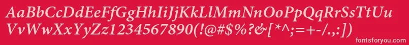 MinionproSemibolditcapt Font – Pink Fonts on Red Background