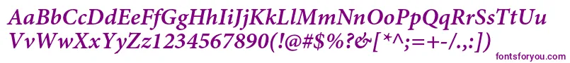 MinionproSemibolditcapt Font – Purple Fonts on White Background