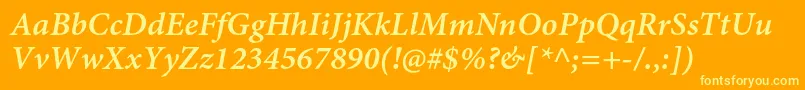 MinionproSemibolditcapt Font – Yellow Fonts on Orange Background