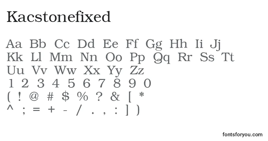 Czcionka Kacstonefixed – alfabet, cyfry, specjalne znaki