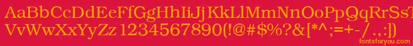 Kacstonefixed Font – Orange Fonts on Red Background