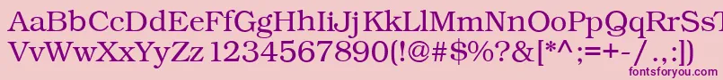 フォントKacstonefixed – ピンクの背景に紫のフォント