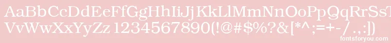 Kacstonefixed-Schriftart – Weiße Schriften auf rosa Hintergrund