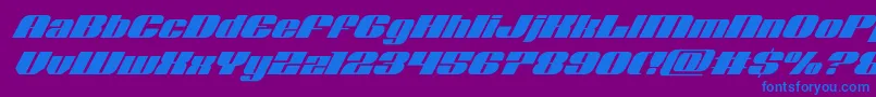 フォントNolocontendresuperital – 紫色の背景に青い文字